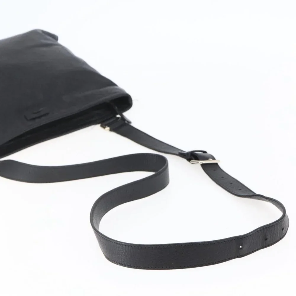 Authentic GUCCI GG Canvas Guccissima Shoulder Bag Leather Black Gold 201446 - Picture 14 of 16